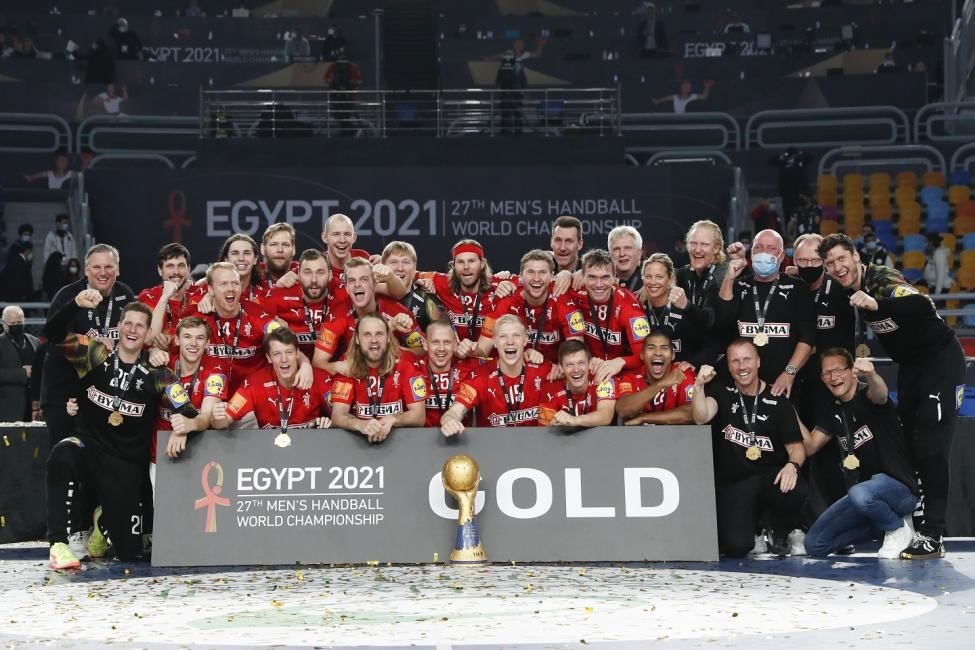 Denmark team with a trophy