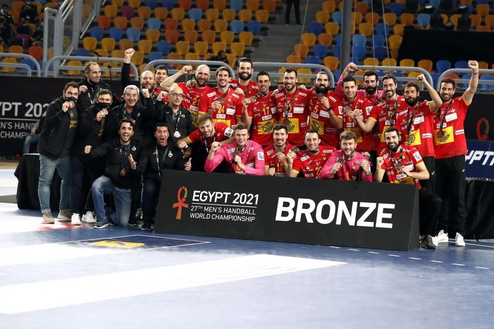 Team Spain - bronze medalists of the 27th Men's Handball World Championship 2021